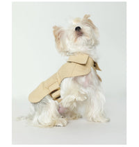 HKM-8129853 Stylish British Trench Coat for Dogs - Lightweight Washed Cotton, Perfect for Spring and Autumn