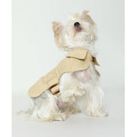 HKM-8129853 Stylish British Trench Coat for Dogs - Lightweight Washed Cotton, Perfect for Spring and Autumn