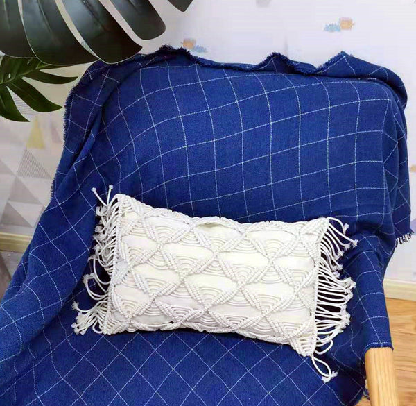 HKM-813203 Nordic Woven Office Waist Pillow in Geometric Patterns - Cotton and PP Cotton Filling, 30x45cm