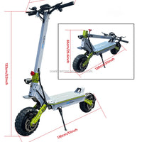 HKM-813267 6000W Dual Motor Electric Scooter with Seat, 60V Lithium Battery, 37-55 Mile Range, Foldable Design, 11-Inch Off-Road Tires