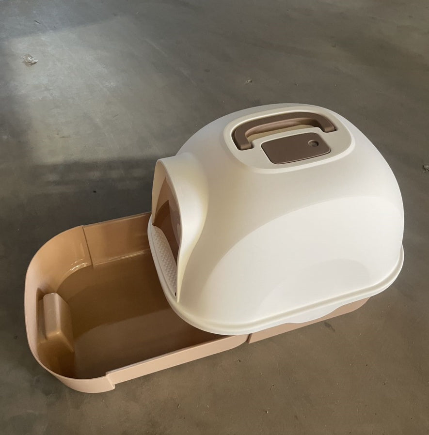 HKM-8132925 Enclosed Cat Litter Box with Easy Access and Odor Control
