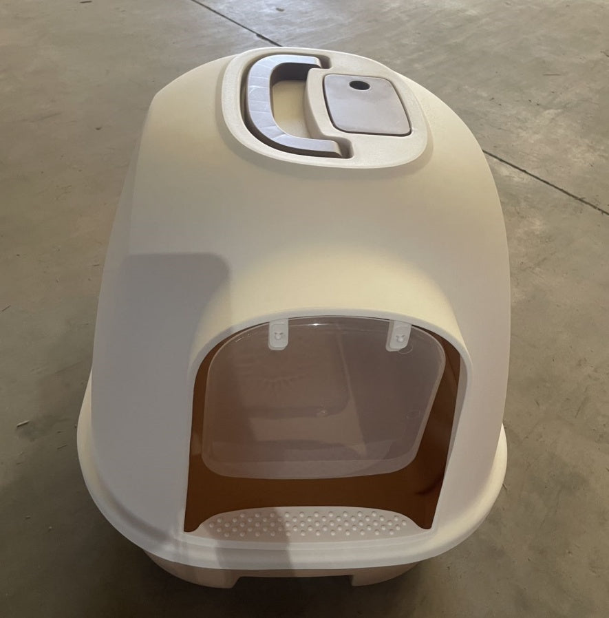 HKM-8132925 Enclosed Cat Litter Box with Easy Access and Odor Control