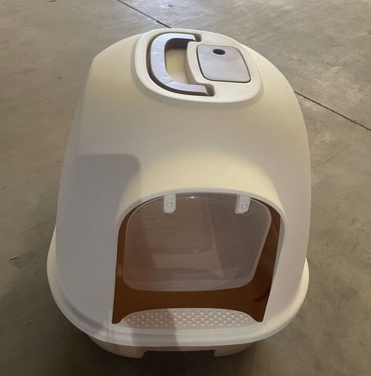 HKM-8132925 Enclosed Cat Litter Box with Easy Access and Odor Control