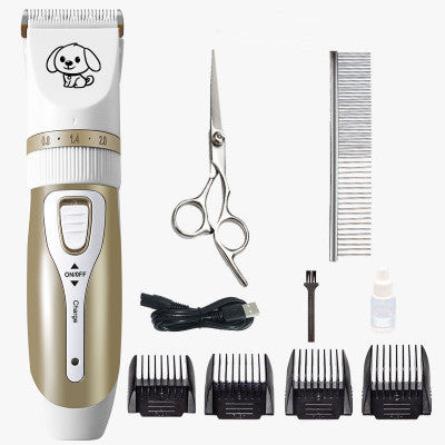 HKM-8133053 Ceramic Titanium Pet Grooming Clipper with Rechargeable Battery and Limit Combs