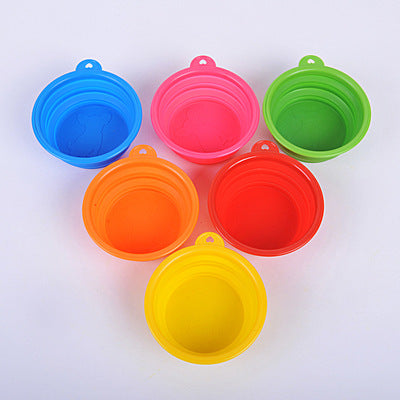 HKM-8133437 Portable Folding Pet Bowl in Food-Grade Silica Gel ¨C Compact, Lightweight, Multiple Colors