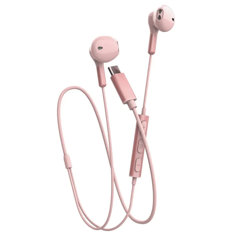 HKM-813395 USB C Wired Earbuds with Microphone for Android Devices - Stereo Sound Wired Earphones