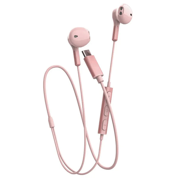 HKM-813395 USB C Wired Earbuds with Microphone for Android Devices - Stereo Sound Wired Earphones