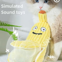 HKM-8134717 Crinkle Banana Cat Toy with Catnip - Soft Plush Chew Toy for Kittens, Ideal for Indoor Play and Exercise