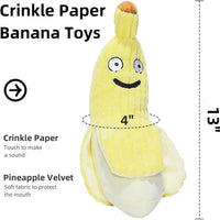 HKM-8134717 Crinkle Banana Cat Toy with Catnip - Soft Plush Chew Toy for Kittens, Ideal for Indoor Play and Exercise