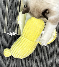 HKM-8134717 Crinkle Banana Cat Toy with Catnip - Soft Plush Chew Toy for Kittens, Ideal for Indoor Play and Exercise
