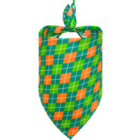 HKM-8134845 Lucky Clover Dog Scarf - Polyester Pet Accessory in Various Patterns and Sizes