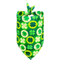 HKM-8134845 Lucky Clover Dog Scarf - Polyester Pet Accessory in Various Patterns and Sizes