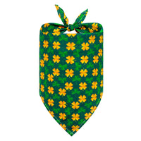 HKM-8134845 Lucky Clover Dog Scarf - Polyester Pet Accessory in Various Patterns and Sizes