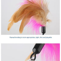 HKM-8135229 Multi-functional Cat Teaser with Silicone Feather and Adjustable Collar for Scarf 17-27cm