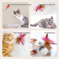 HKM-8135229 Multi-functional Cat Teaser with Silicone Feather and Adjustable Collar for Scarf 17-27cm