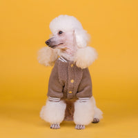HKM-8135613 Cozy Cotton Dog Cashmere Coat in Brown and Green - Casual Style for Small to XXXL Sizes