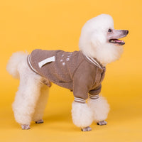 HKM-8135613 Cozy Cotton Dog Cashmere Coat in Brown and Green - Casual Style for Small to XXXL Sizes