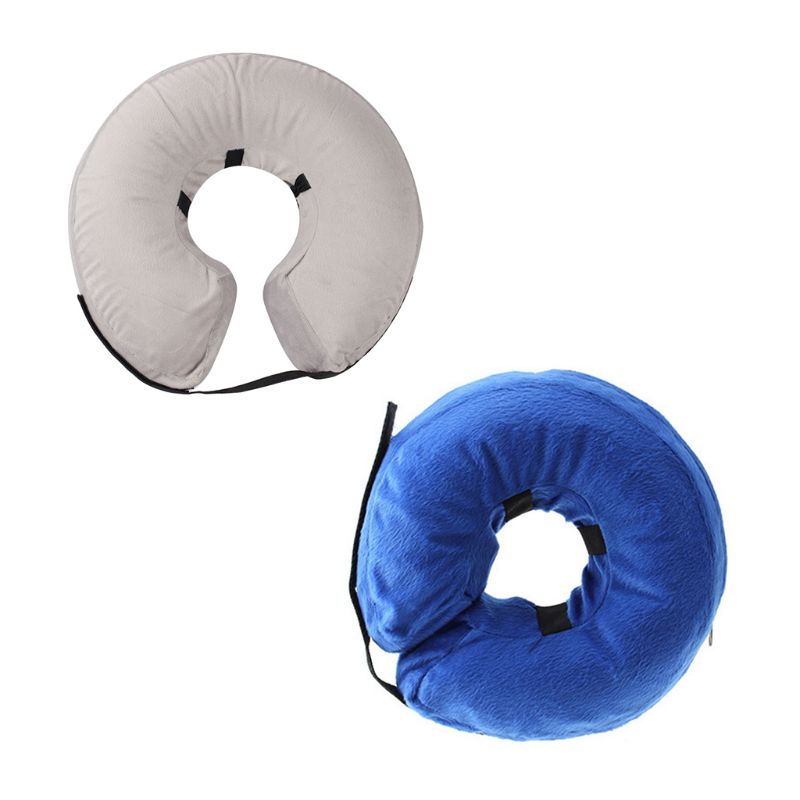 HKM-8136893 Inflatable Recovery Collar for Pets - Adjustable Anti-Bite and Anti-Lick PVC Cone