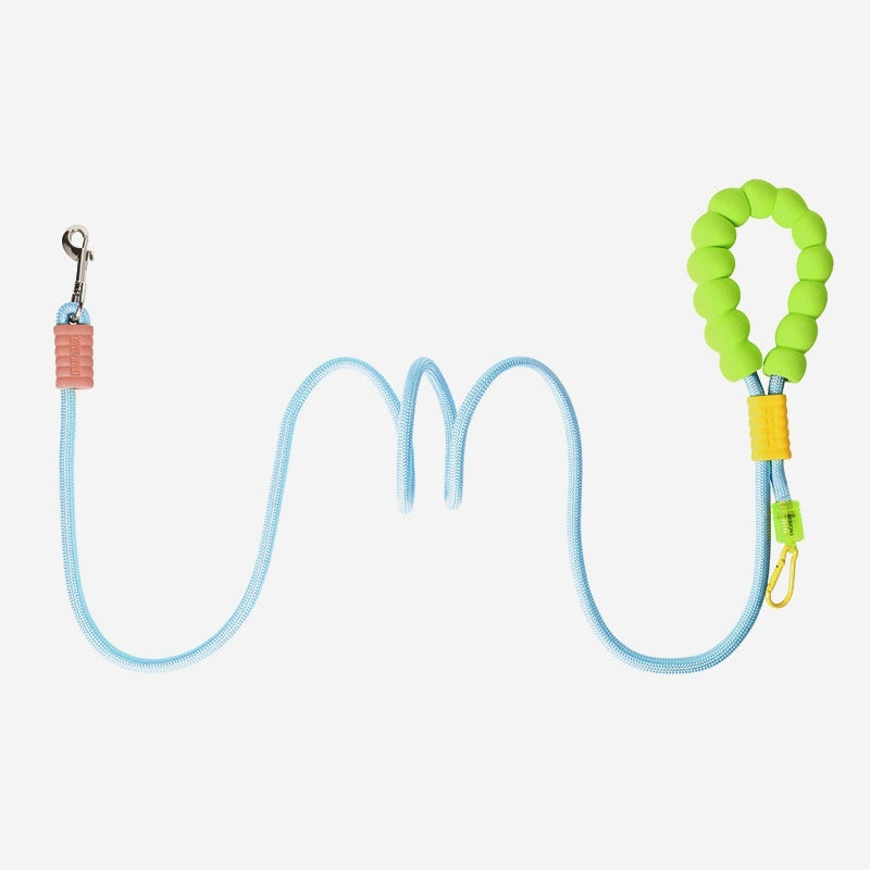 HKM-8137021 Crossbody Dog Leash with Soft Cotton Grip - Available in Blue, Pink, and Purple