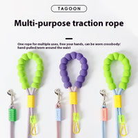 HKM-8137021 Crossbody Dog Leash with Soft Cotton Grip - Available in Blue, Pink, and Purple