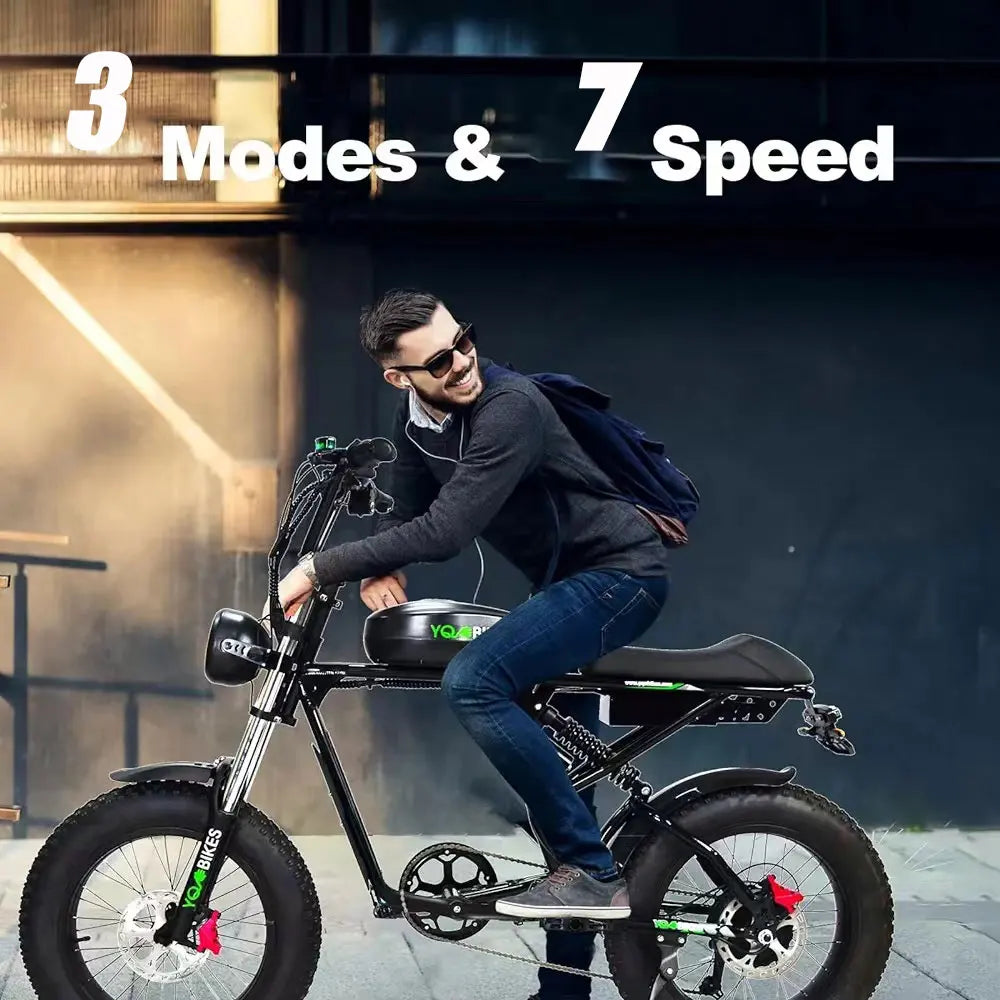 HKM-813715 Powerful 2000W Off-Road Electric Bike with Full Suspension, 48V 20Ah Battery, 26" Tires, 30-50 km/h Max Speed