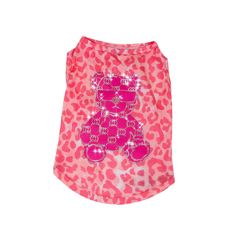 HKM-8137789 Schnauzer Summer Cotton Vest with Bright Diamond Design in Multiple Colors