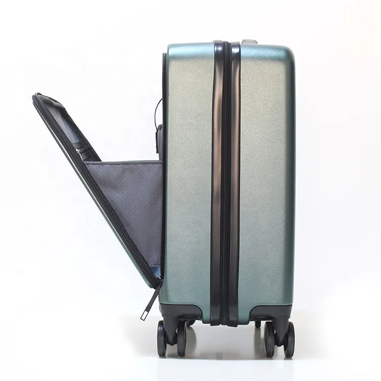HKM-813779 Smart Carry-On Trolley Bag with Laptop Compartment and Front Pocket Design
