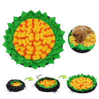 HKM-8138045 Pet Sniffing Mat for Dogs - Interactive Slow Feeding Blanket in Red, Yellow, Green, and Gray with Polar Fleece and Felt Cloth