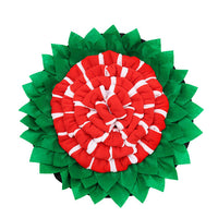 HKM-8138045 Pet Sniffing Mat for Dogs - Interactive Slow Feeding Blanket in Red, Yellow, Green, and Gray with Polar Fleece and Felt Cloth