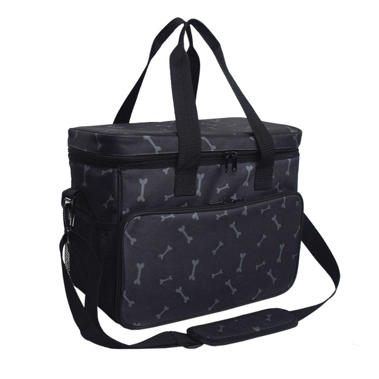 HKM-8139453 Multi-Functional Black Cartoon Pet Travel Bag - Comfortable and Durable Polyester Design