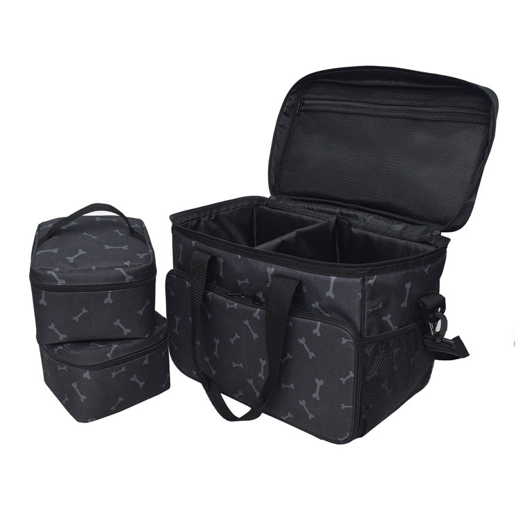 HKM-8139453 Multi-Functional Black Cartoon Pet Travel Bag - Comfortable and Durable Polyester Design