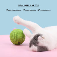 HKM-8140477 Interactive Cat Scratcher Ball with Natural Sisal and Catnip for Indoor Play and Exercise