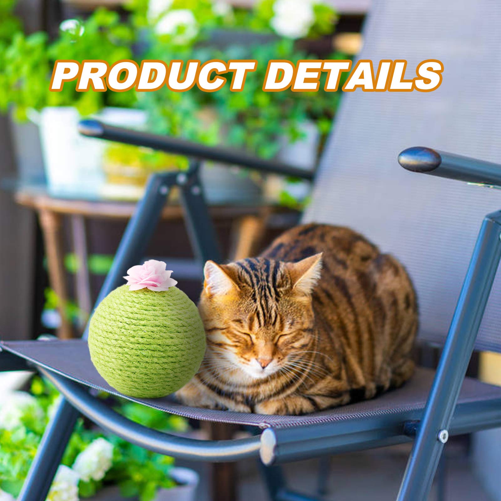 HKM-8140477 Interactive Cat Scratcher Ball with Natural Sisal and Catnip for Indoor Play and Exercise