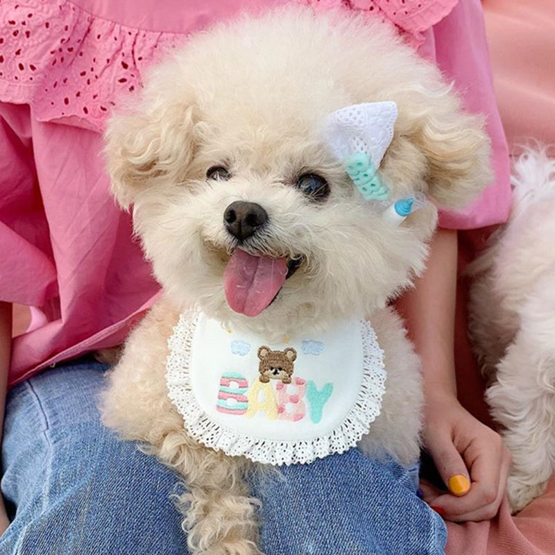 HKM-8140605 Embroidered Cat Saliva Towel - Bear & Birthday Designs, Free Size 75cm