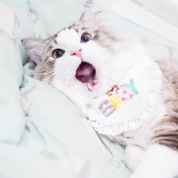 HKM-8140605 Embroidered Cat Saliva Towel - Bear & Birthday Designs, Free Size 75cm