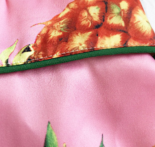 HKM-8141373 Casual Cotton Shirt for Pets - Pink Pineapple Design - Multiple Sizes Available
