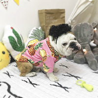 HKM-8141373 Casual Cotton Shirt for Pets - Pink Pineapple Design - Multiple Sizes Available