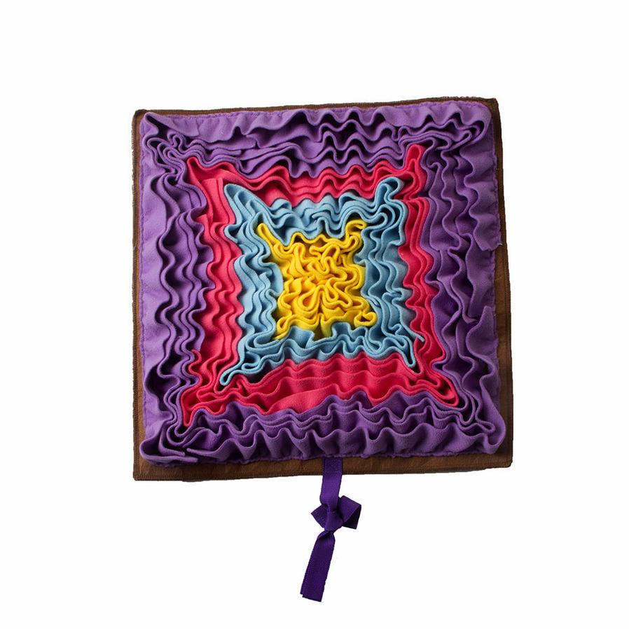 HKM-814227 Gray and Purple Pet Sniffing Mat - Cloth, 45x45cm Interactive Enrichment Toy