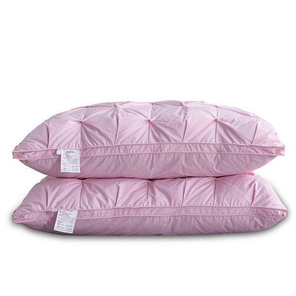HKM-814227 Premium White Goose Down Pillow - 16-18 cm Height, Pure Cotton Fabric, Single Unit