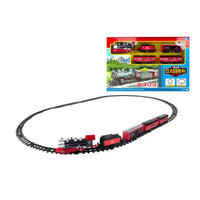 HKM-814355 Classic Electric Slot Car Train Set for Kids, 0-13 Years, Plastic Track Toy