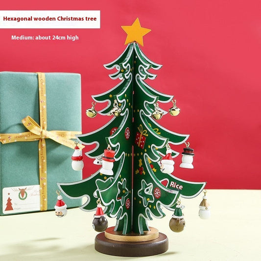 HKM-814355 Mini Christmas Tree Ornaments in Various Sizes and Colors for DIY Desktop Decoration