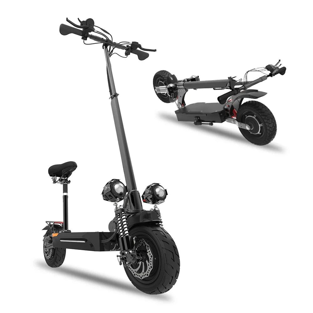HKM-814419 2400W Electric Scooter with Seat, 40MPH Speed, 40-Mile Range, 330lbs Capacity, Foldable and Waterproof