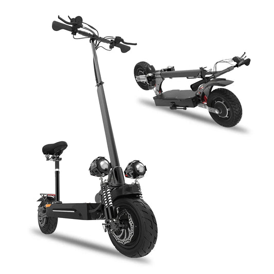 HKM-814419 2400W Electric Scooter with Seat, 40MPH Speed, 40-Mile Range, 330lbs Capacity, Foldable and Waterproof