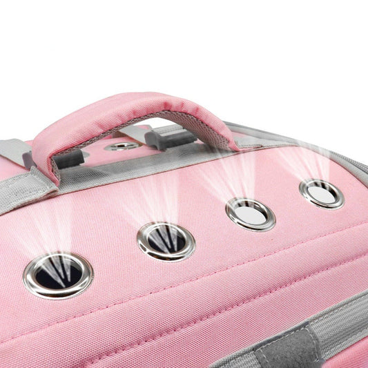 HKM-8145213 Breathable Portable Cat Travel Backpack with Embossed Design