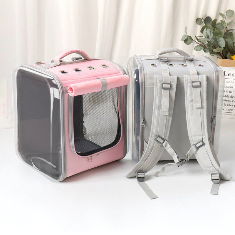 HKM-8145213 Breathable Portable Cat Travel Backpack with Embossed Design
