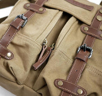 HKM-814611 Casual Brown Canvas SLR Camera Shoulder Bag