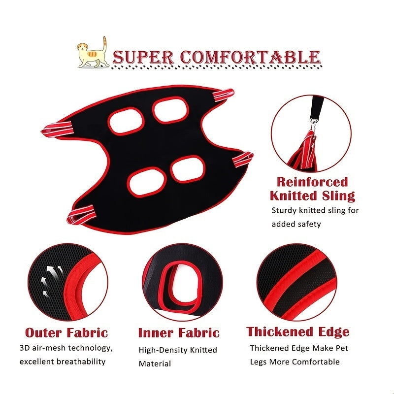 HKM-8148413 Pet Grooming Hammock for Cats and Dogs - Nail Trimming Restraint Bag for Bathing and Grooming