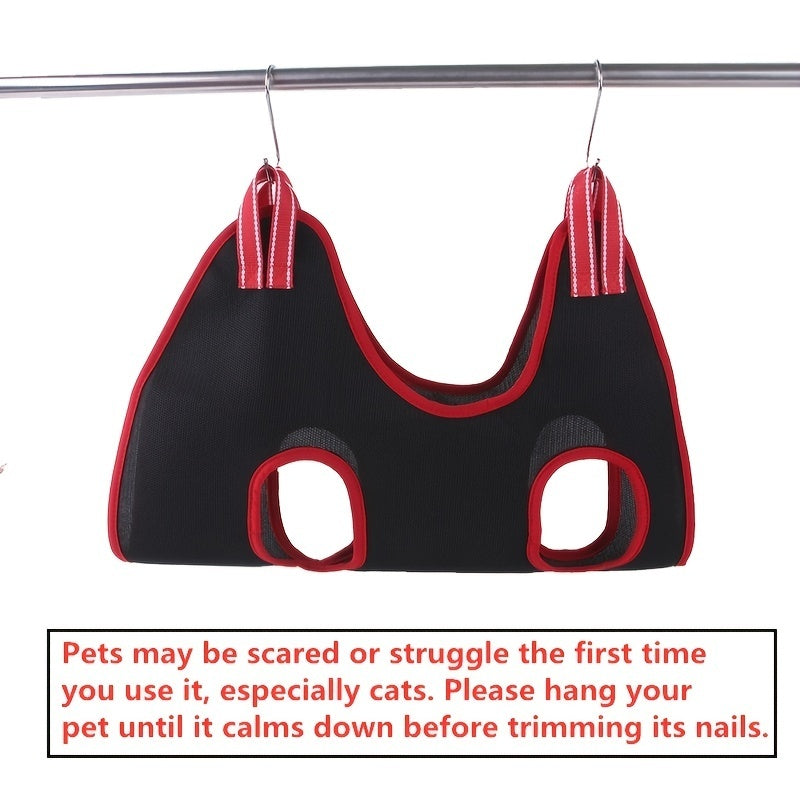 HKM-8148413 Pet Grooming Hammock for Cats and Dogs - Nail Trimming Restraint Bag for Bathing and Grooming