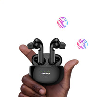 HKM-814867 Wireless Waterproof Touch Control In-Ear Headphones - Bluetooth 5.0, Stereo Sound, Call & Voice Control, Black