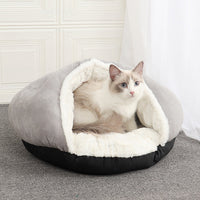 HKM-8148797 Cozy Semi-Closed Slippers Pet Nest with Printed Plush Material